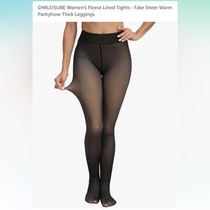 Black Fleece Lined Tights